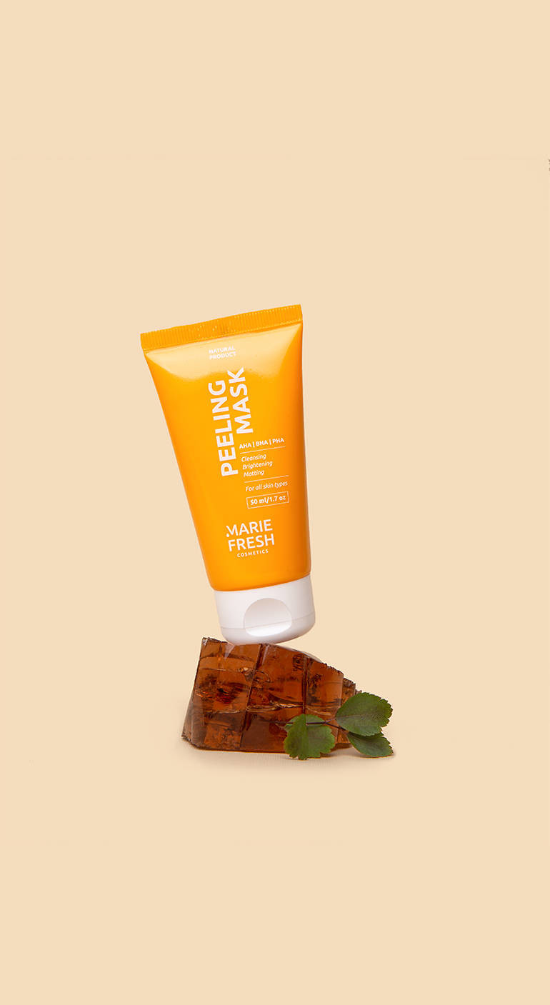 Peeling mask with AHA, BHA and PHA acids for all skin types