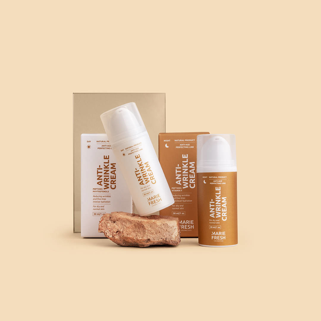 Денний + Нічний крем проти зморшок для сухої та нормальної шкіри