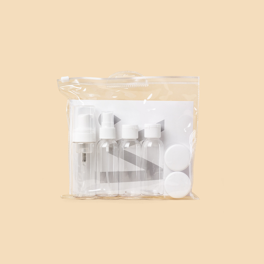 Набор тревел-емкостей в косметичке, 6 ед.